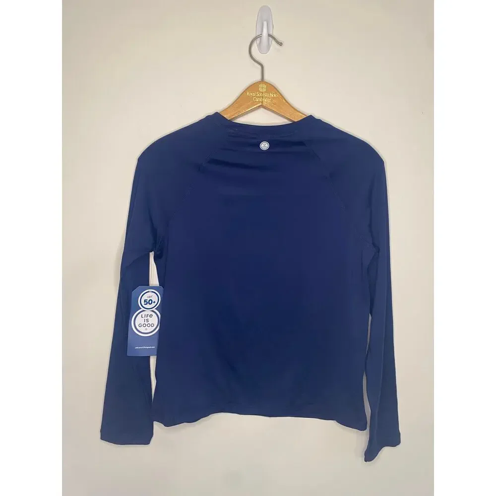 NWT Kids Life Is‎ Good Dark Blue Rash Guard Swim Shirt Size XL Beach Swim